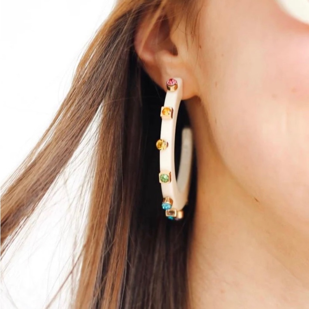 Smith & Co City Girl Small Hoops in Rainbow